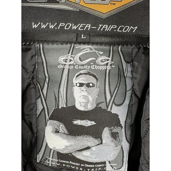 Orange County Choppers Power Trip Leather Jacket Black Signed Autographed Mikey - Picture 10 of 14
